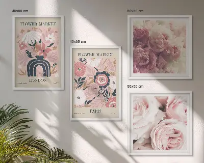 Wanddeko-Set mit Rosenmotiven im Stil von Paris