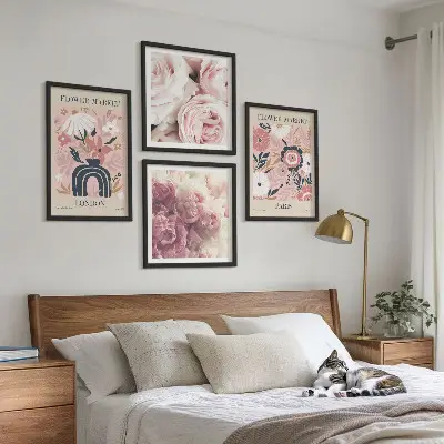 Wanddeko-Set mit Rosenmotiven im Stil von Paris