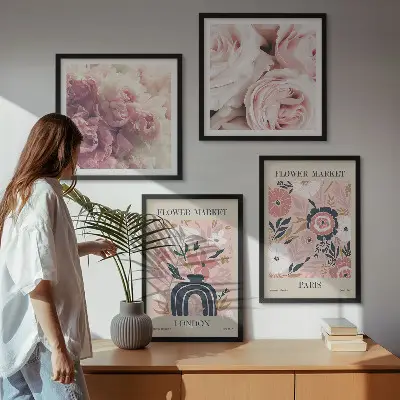 Wanddeko-Set mit Rosenmotiven im Stil von Paris