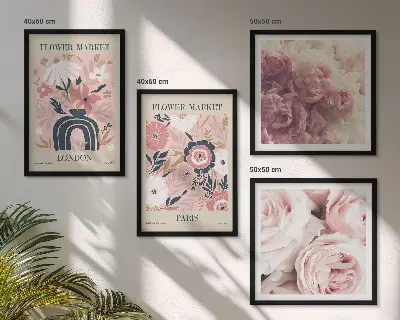 Wanddeko-Set mit Rosenmotiven im Stil von Paris