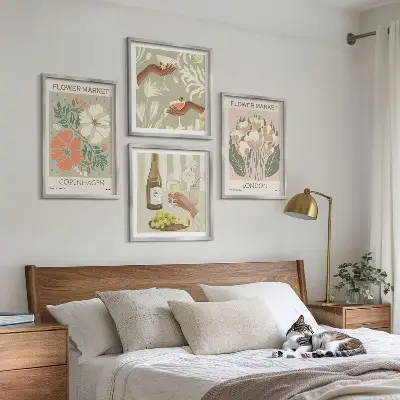 Blumenposter Weinstadt als gerahmtes Polyptychon