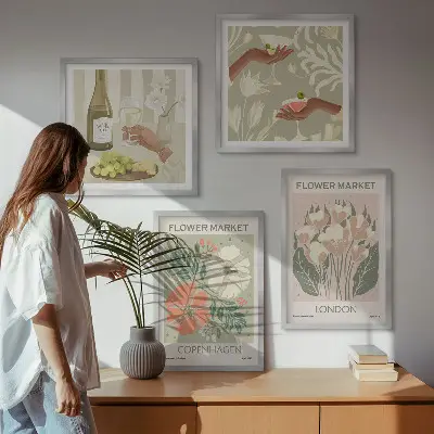 Blumenposter Weinstadt als gerahmtes Polyptychon