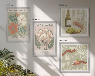 Polyptychon mit rahmen Blumenposter Weinstadt