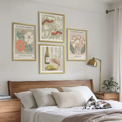 Polyptychon mit rahmen Blumenposter Weinstadt