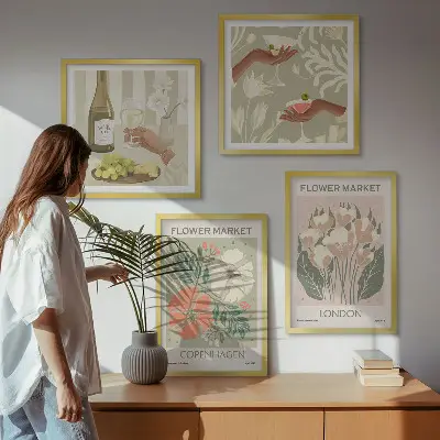 Blumenposter Weinstadt als gerahmtes Polyptychon