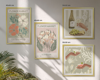 Polyptychon mit rahmen Blumenposter Weinstadt