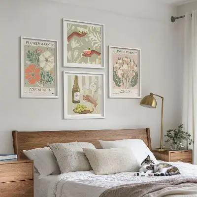 Blumenposter Weinstadt als gerahmtes Polyptychon