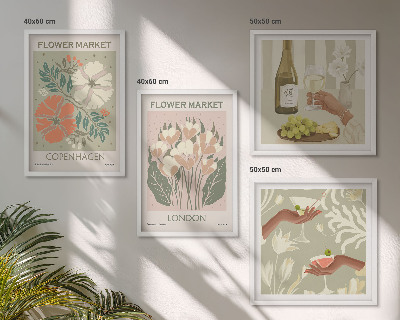Polyptychon mit rahmen Blumenposter Weinstadt