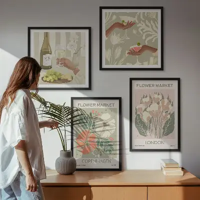 Blumenposter Weinstadt als gerahmtes Polyptychon