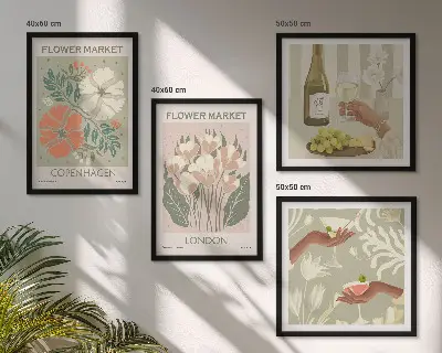 Blumenposter Weinstadt als gerahmtes Polyptychon