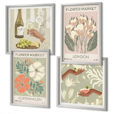 Polyptychon mit rahmen Blumenposter Weinstadt