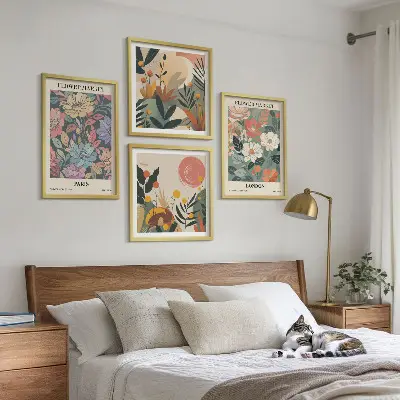 Wanddeko-Set mit Blumenmotiven aus Paris und London