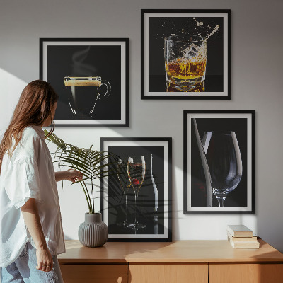 Wanddeko-set Whisky, Wein, Champagner, Kaffee, Alkohol