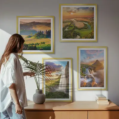 Italienische Sonnenuntergänge als gerahmtes Polyptychon