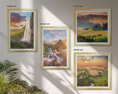 Italienische Sonnenuntergänge als gerahmtes Polyptychon
