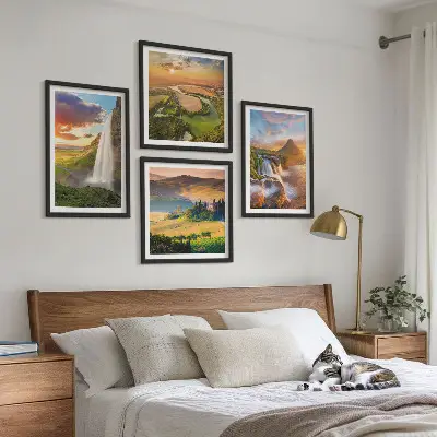 Italienische Sonnenuntergänge als gerahmtes Polyptychon