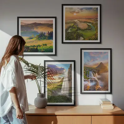 Italienische Sonnenuntergänge als gerahmtes Polyptychon