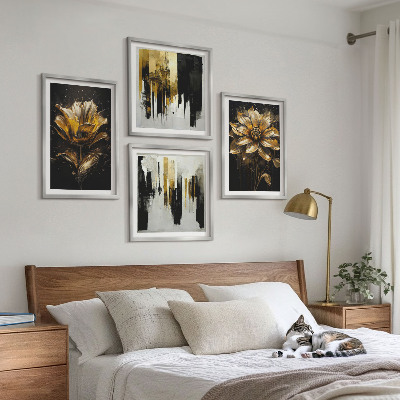 Polyptychon mit rahmen Stilvolle moderne Blumen
