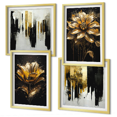 Polyptychon mit rahmen Stilvolle moderne Blumen