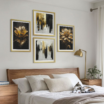Polyptychon mit rahmen Stilvolle moderne Blumen