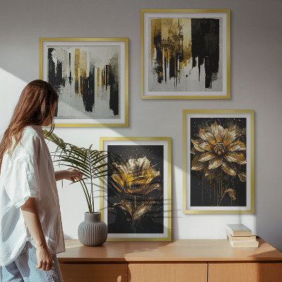 Polyptychon mit rahmen Stilvolle moderne Blumen