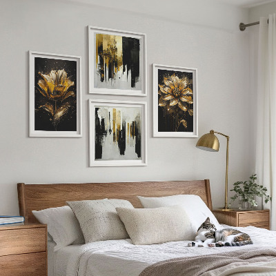 Polyptychon mit rahmen Stilvolle moderne Blumen