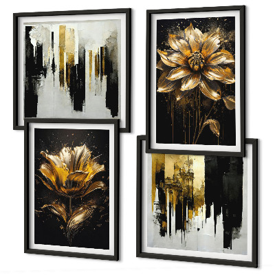 Polyptychon mit rahmen Stilvolle moderne Blumen