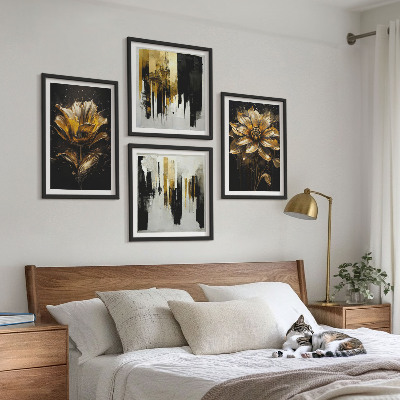 Polyptychon mit rahmen Stilvolle moderne Blumen