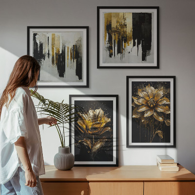 Polyptychon mit rahmen Stilvolle moderne Blumen