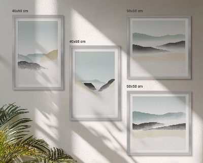 Polyptychon mit rahmen Berge minimalistische Pastellfarben
