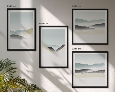 Polyptychon mit rahmen Berge minimalistische Pastellfarben
