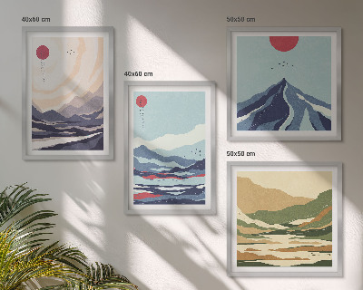 Wanddeko-set Abstrakte Berglandschaften
