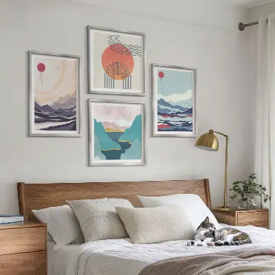 Wanddeko-Set mit japanischen Berglandschaften