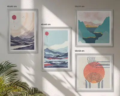 Wanddeko-Set mit japanischen Berglandschaften