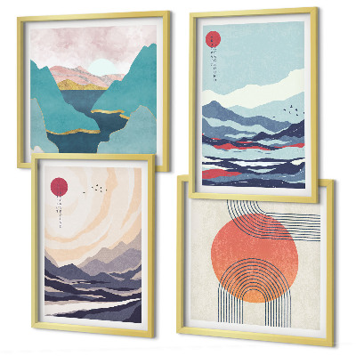 Wanddeko-set Japanische Berglandschaften