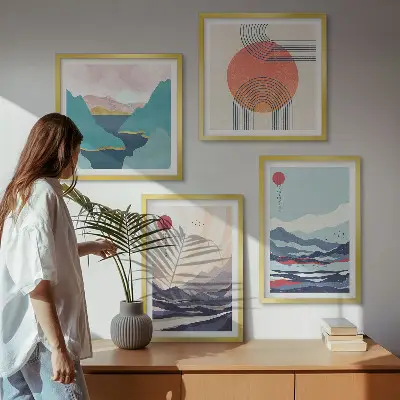 Wanddeko-Set mit japanischen Berglandschaften