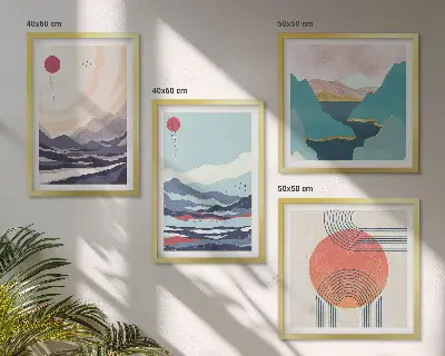 Wanddeko-Set mit japanischen Berglandschaften