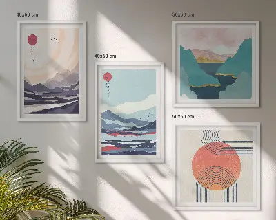 Wanddeko-Set mit japanischen Berglandschaften