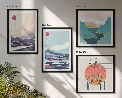 Wanddeko-Set mit japanischen Berglandschaften