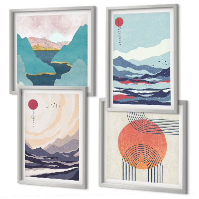 Wanddeko-set Japanische Berglandschaften