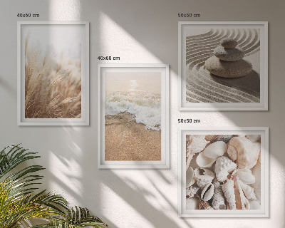 Polyptychon mit rahmen Strandmotive, Muscheln, Wellen