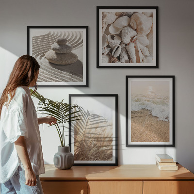 Polyptychon mit rahmen Strandmotive, Muscheln, Wellen
