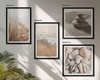 Polyptychon mit rahmen Strandmotive, Muscheln, Wellen