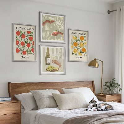 Wanddeko-set Blumenwein Mailand Paris