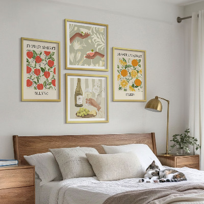 Wanddeko-set Blumenwein Mailand Paris