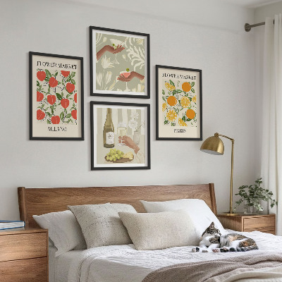 Wanddeko-set Blumenwein Mailand Paris