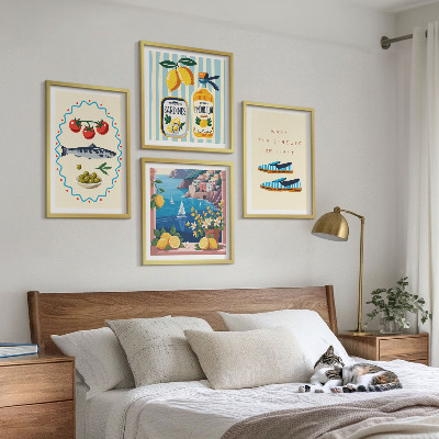 Wanddeko-set Italienische Aromen, farbenfrohe Bilder