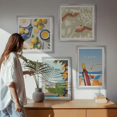 Wanddeko-Set mit italienischem Zitronenmotiv aus Capri