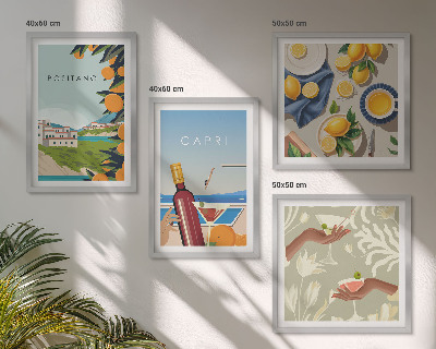 Wanddeko-set Italienische Zitronenurlaube Capri
