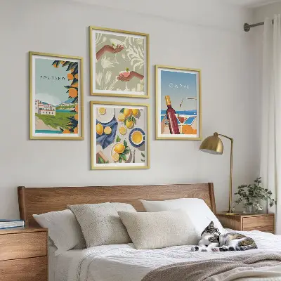 Wanddeko-Set mit italienischem Zitronenmotiv aus Capri